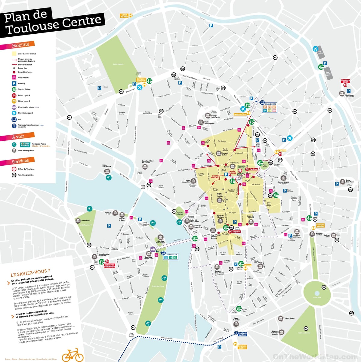 Toulouse centre kaart