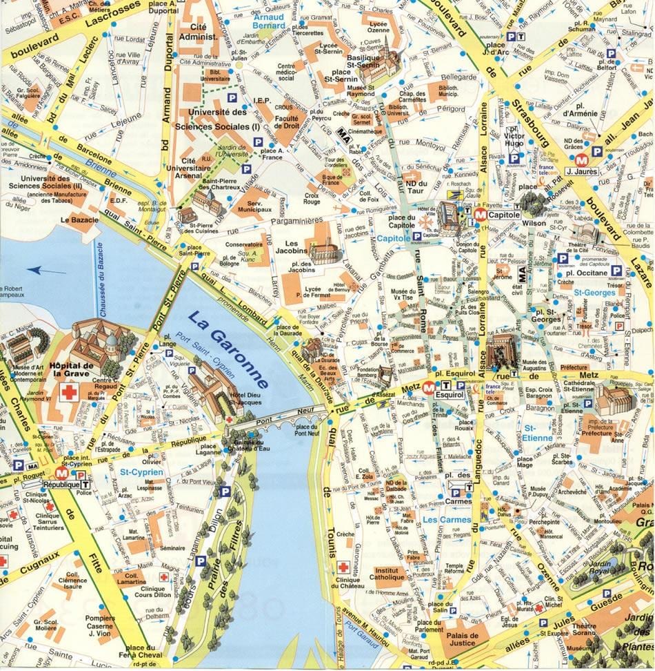 kaart Toulouse ' i eeslinn