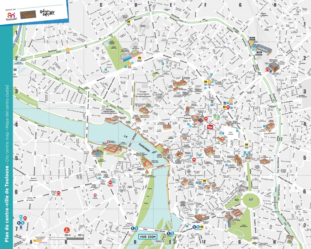 street map of Toulouse, prantsusmaa