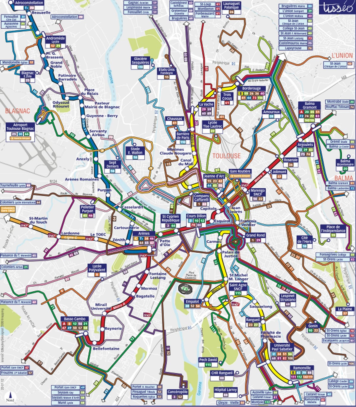 Toulouse transpordi kaart