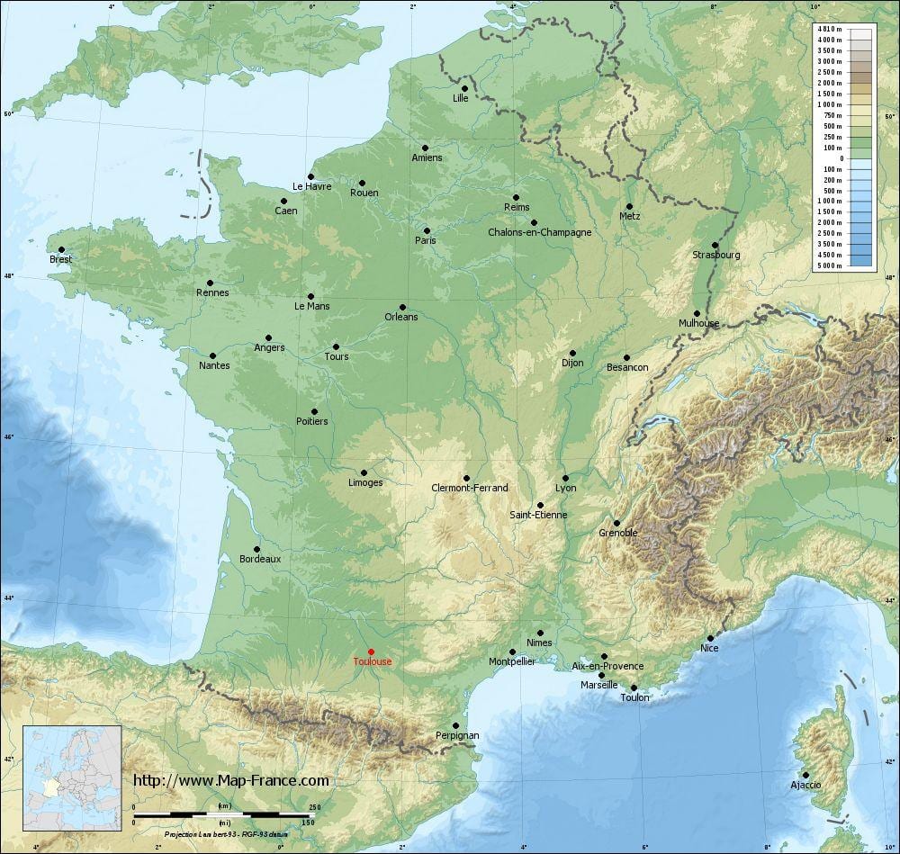 geograafiline kaart Toulouse