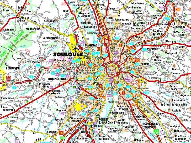 kaart Toulouse tee